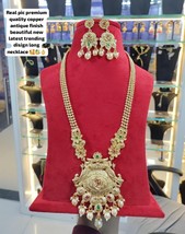 Indian Bollywood Style Gold Plated Statement Pendent Necklace Temple Jewelry Set - £22.53 GBP