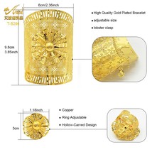 Adjustable Bangles For Women Indian Jewellery Dubai 24K Gold Plated Cuff Bracele - £30.30 GBP