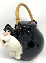 Carole E. Meyers Hand Thrown Pottery Cat Teapot - $151.99