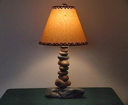 Lodge Cabin Decor Rustic Table Lamp...The Clearwater Tall Stone Lamp w/12&quot; Shade - £183.27 GBP