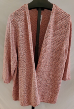 NWT Lane Bryant Salmon Pink Black White Variegated Long Cardigan Sweater... - £19.41 GBP
