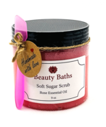 Rose Soft Sugar Scrub Exfoliating Body Scrub holiday gift for her bath s... - $9.45