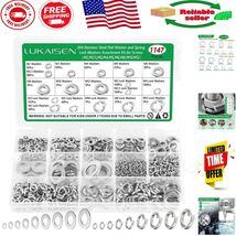 1147PCS Stainless Steel Lock Washer Set - Corrosion-Resistant Metric Ass... - $315.55 MXN