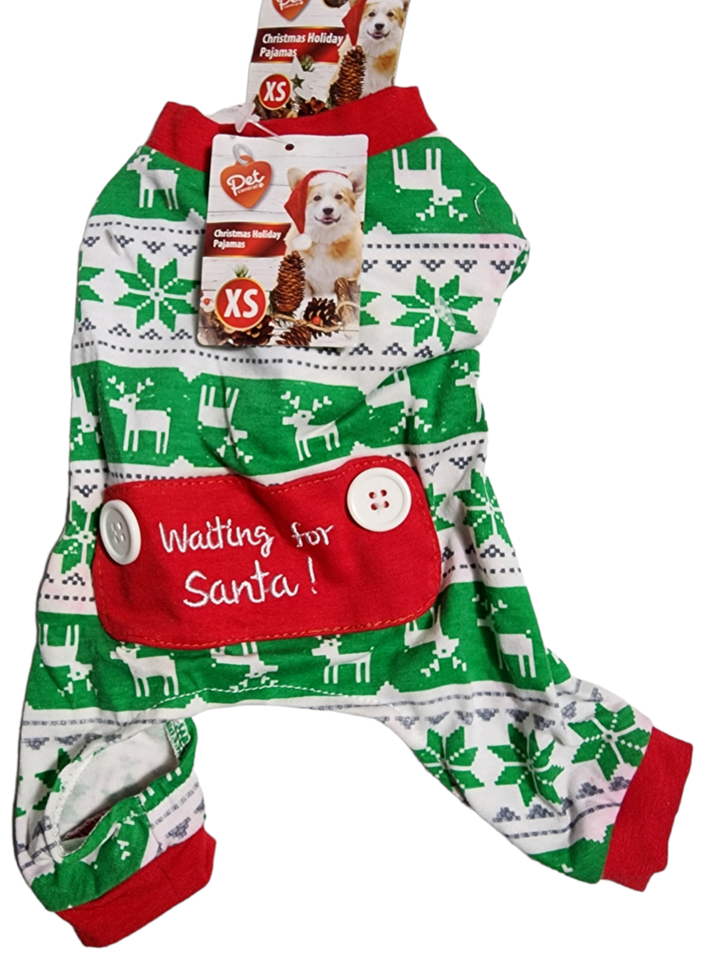 Pet Dog Puppy Happy Christmas Time Pajamas Waiting For Santa Reindeer Sn... - $5.99+