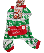 Pet Dog Puppy Happy Christmas Time Pajamas Waiting For Santa Reindeer Sn... - $8.21 CAD+