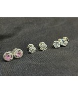 Ingrosso Lotto 3 Paia Diamanti Finti Pendente Bottone Placcato Oro Mix O... - $129.68 CAD