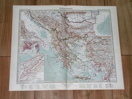 1932 Original Vintage Map Of Balkans Yugoslavia Turkey Greece Istanbul - £14.55 GBP