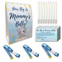50 Elephant Baby Shower Games For Girls or Boys Measure Mommy&#39;s Belly Game - £14.22 GBP