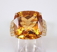 2.70Ct Cushion Cut Simulated 14k White Gold Plated Citrine Wedding Ring Women - £70.95 GBP