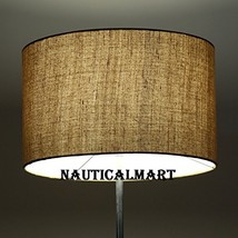 NAUTICALMART HANDLOOM FABRIC BROWN LAMPSHADE FOR CONTEMPORARY FLOOR LAMP - £70.03 GBP