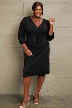 Culture Code Full Size Surplice Flare Ruching Dress - £32.95 GBP