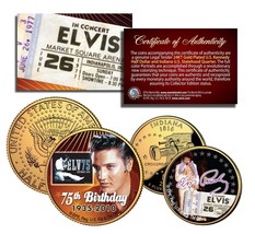 ELVIS PRESLEY Indiana Quarter and JFK Half Dollar 2-Coin Set OFFICIALLY ... - £9.52 GBP