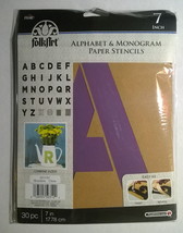 Plaid Folkart Paper Stencils ~ Alphabet &amp; Monogram ~ 7&quot; Script ~ NEW - £13.23 GBP