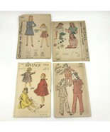 Vintage 1940s Lot 4 Girls Sewing Patterns UNUSED Advance McCall Simplici... - £15.01 GBP