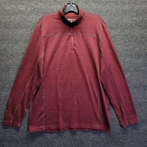 Swiss Tech Mens L Pullover Red 1/4 Zip Shirt Long Sleeve Stretch - £10.08 GBP