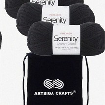 Raven Serenity Chunky Yarn Bundle - Soft Knitting Yarn with Artsiga Bag - 3-Skei - £47.44 GBP