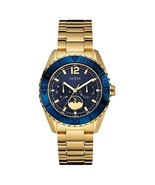 U0565L4 Guess Women Blue Dial Gold Band Watch - $145.00