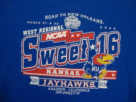 NCAA Kansas Jayhawks Final Four New Orleans Sweet 16 Basketball Fan T Shirt XL - $15.34