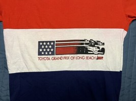 Vintage Style Auto Toyota Grand Prix Long Beach BGP T Shirt Med Red Whit... - $49.50