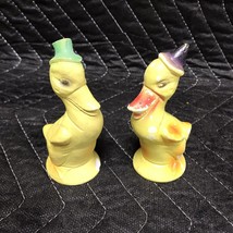 Pair Of Vintage Chalk Anthropomorphic Ducks Duckling Figurines 3.75 Inches Tall - £11.87 GBP