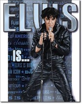 Elvis Is King Of Rock &amp; Roll Music Icon Retro Vintage Wall Decor Metal T... - £7.89 GBP