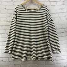 Liz Lange Maternity Sweater Womens Sz L Black White Stripes  - £9.32 GBP