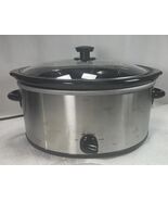 Slow Cooker Large Oval Crock Pot Stainless Steel 6 Quart with Glass Lid.... - $14.20