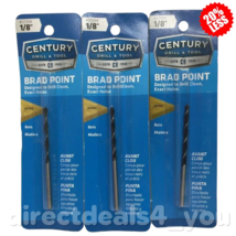 Century Drill &amp; Tool 37208 1/8&quot; Brad Point Drill Bit Pack Of 3 - £19.08 GBP