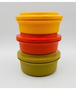 Tupperware Seal N Serve Bowls 1252 &amp; 1253 Lids 1207 Harvest Colors S/3 - $24.99