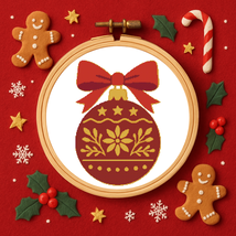 Red Christmas toy with flowers - Cross-stitch pattern PDF - Instant down... - $5.00