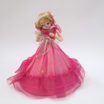 Vintage Boudoir Stocking Doll Big Eyes Pink Cone Skirt 1960s Has Small Flaws - £19.76 GBP