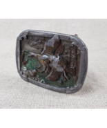 C+J 1985 Made In USA Flying Ducks Pewter &amp; Enamel Belt Buckle - $696.25 MXN