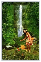 Pretty Lady With Some Fruit in Basket Wailua Falls HI UNP Chrome Postcard V9 - £5.41 GBP
