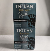 4 Pack Trojan Bareskin Raw Male Condom - 24 Count - £37.82 GBP