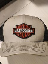 Harley-Davidson Patched Gray &amp; Black Snapback Trucker Hat - $24.99