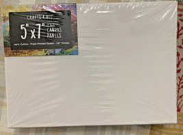 Blank Cotton Canvas Panels 5&quot;x7&quot; 12 Pack Mounted Art Boards Paint Suppli... - $5.82