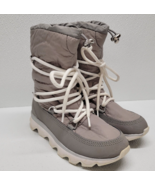 Sorel Womens Kinetic Waterproof Cold Weather Platform Boots Grey White N... - $60.48