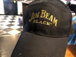 Jim Beam Black Whiskey Strapback Hat Adjustable Cap One Size Fits All EUC Clean - $7.92