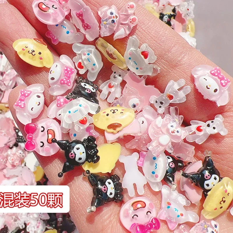 20Pcs Sanrio Hello Kitty Nail Charms False Nail Patches Anime Mymelody - £13.05 GBP