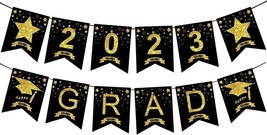 2 Pack Graduation Patry Decorations Class of Banner, Black Gilding - £9.27 GBP