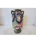 VTG JAPANESE POTTERY FLORAL VASE HANDPAINTED TRADE MARK 88 JAPAN 9.75&quot; H... - $46.16 CAD
