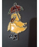 Vintage Duck With Umbrella Suncatcher Stained Glass - £4.73 GBP
