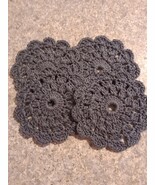 Handmade Charcoal Gray Flower Shape Coasters Set of 4 - $20.00