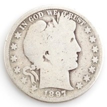 1897-O 50¢ Barber Half Dollar, AG Condition, Obverse is Full Good, Complete Rims - £71.05 GBP