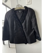 Bigio Collection Women&#39;s Size 6 Black Rose Collar Dress Jacket &amp; Skirt Suit - $753.96 MXN