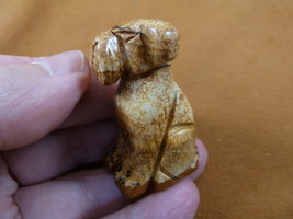Y-DOG-AI-553) tan Jasper WIRE FOX AIREDALE Terrier dog gemstone carving ... - £11.22 GBP