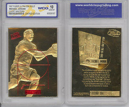 1996 97 Nba Michael Jordan Fleer Ultra Court Master 23K Gold Card Graded 10 - £10.58 GBP