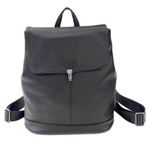 Genuine Leather Women&#39;s Bag Flip Lock Anti-Theft Backpack Schoolbag Black Cowhid - £73.69 GBP