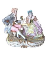 Antique Rococo Majolica Porcelain Figurine Lady And Gentleman Italy - £786.62 GBP