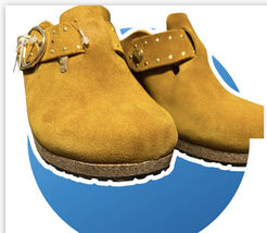 Papillio Women's US 9 Soley Ring-Buckle Wedge Sandals  Sued  Mustard New - $68.37